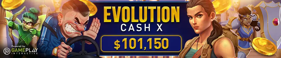 Gameplay interactive evolution cash x, win $101,150 prize.